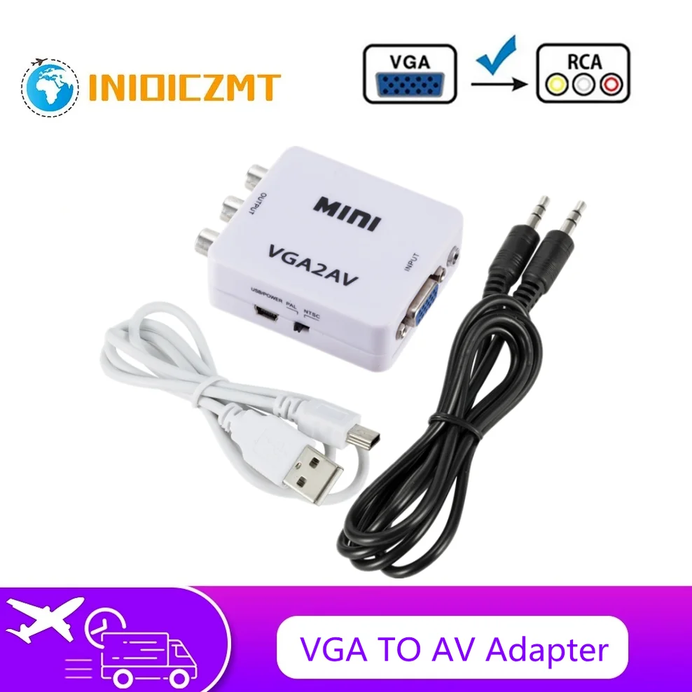 INIOICZMT 1080P Mini VGA to AV converter adapter with 3.5 mm audio cable VGA to AV HD converter for PC to TV HD computer to TV
INIOICZMT 1080P Mini VGA to AV converter adapter with 3.5 mm audio cable VGA to AV HD converter for PC to TV HD computer to TV