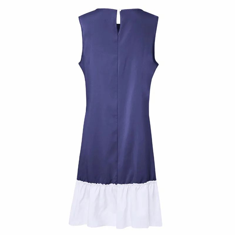 Fashion Summer Women Dress Sleeveless O-Neck Loose Dresses Casual Patchwork Dresses Female Ruffled Fishtail Dress Femme Vestido
Fashion Summer Women Dress Sleeveless O-Neck Loose Dresses Casual Patchwork Dresses Female Ruffled Fishtail Dress Femme Vestido