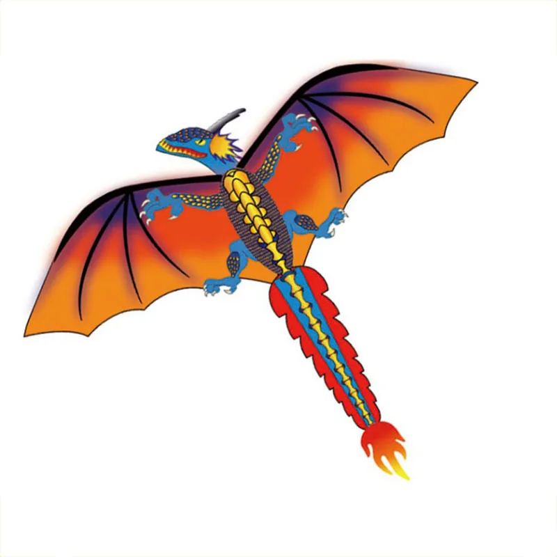 Воздушный змей 3D Дракон 140 см кайт с одной линией и хвостом 100 м Спортивная уличная