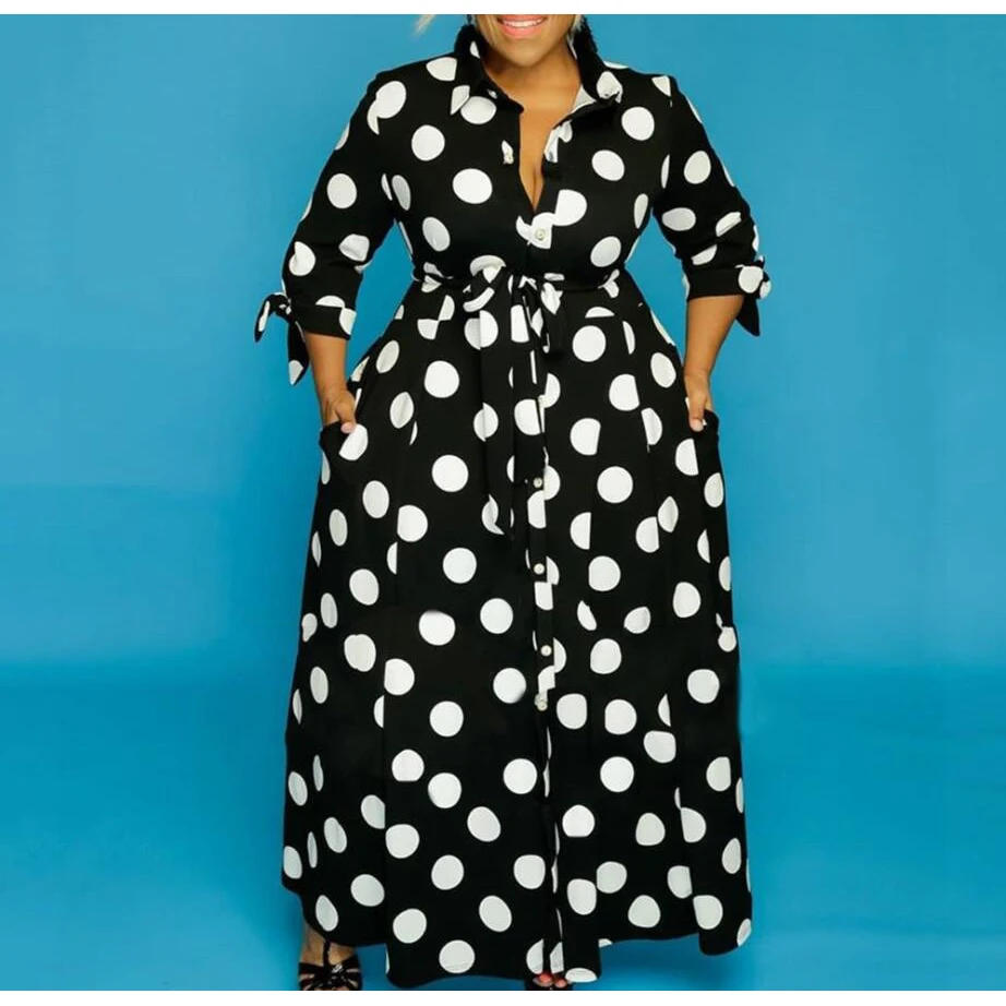 Polka Dot Dress Women Long Sleeve Party Wear Autumn Spring Casual Dresses Plus Size 5XL Hot Sale
Polka Dot Dress Women Long Sleeve Party Wear Autumn Spring Casual Dresses Plus Size 5XL Hot Sale
