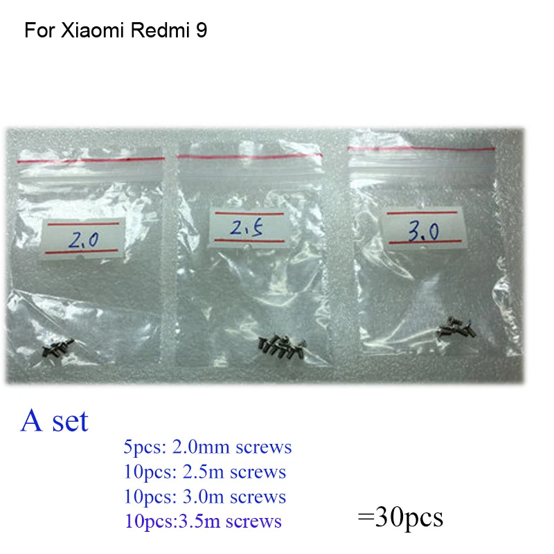 

30PCS a set Silver Screw For Xiaomi Redmi 9 mainboard motherboard Cover Screws Repair Parts For Xiao mi Redmi 9 Redmi9