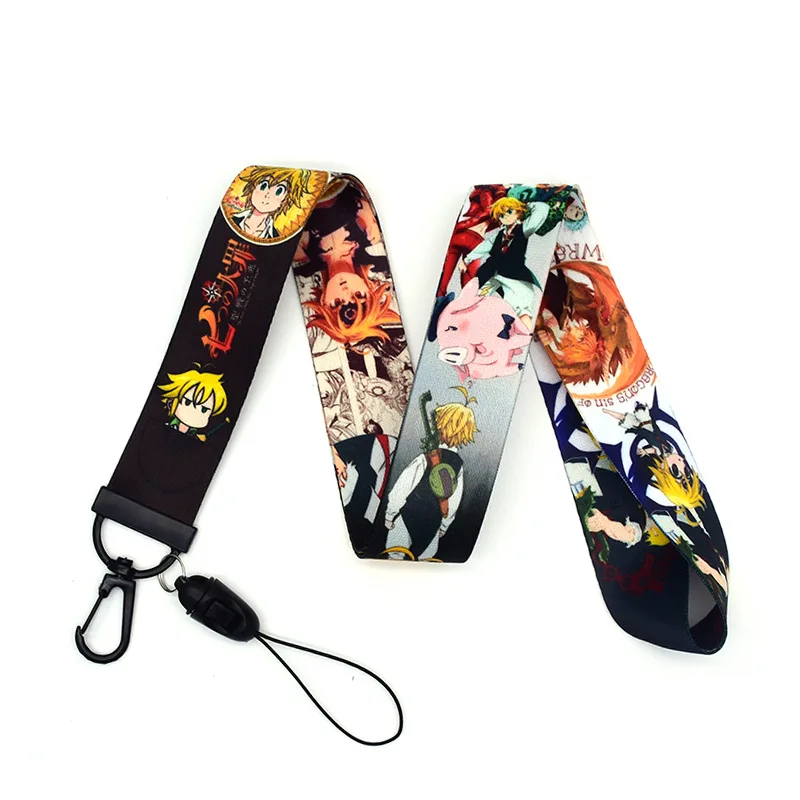 Фото Аниме The Seven Deadly Sins Lanyard брелок Nanatsu no Taizai Мобильный телефон Веревка ID шнурок для