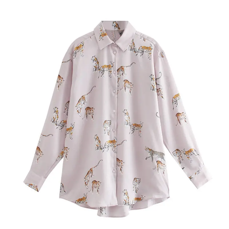 Women Satin Blouse Long Sleeve Tiger Print Shirts Vintage Office Ladies Tops Femme Za 2020 Fashion
Women Satin Blouse Long Sleeve Tiger Print Shirts Vintage Office Ladies Tops Femme Za 2020 Fashion