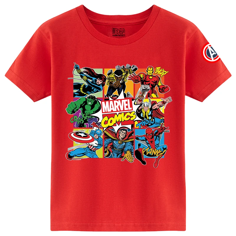 Оригинальная одежда для мальчиков Детская футболка из аниме Marvel Мстители