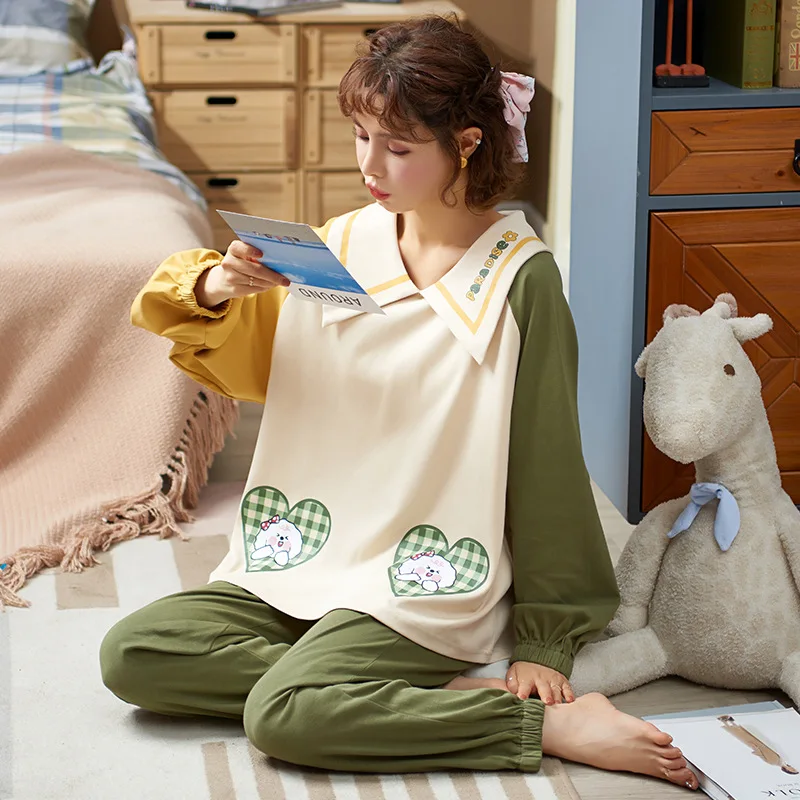 Cotton Pajamas Women Cartoon Long Sleeve Cute Pyjamas Autumn Home Clothes Comfortable Homewear
Cotton Pajamas Women Cartoon Long Sleeve Cute Pyjamas Autumn Home Clothes Comfortable Homewear