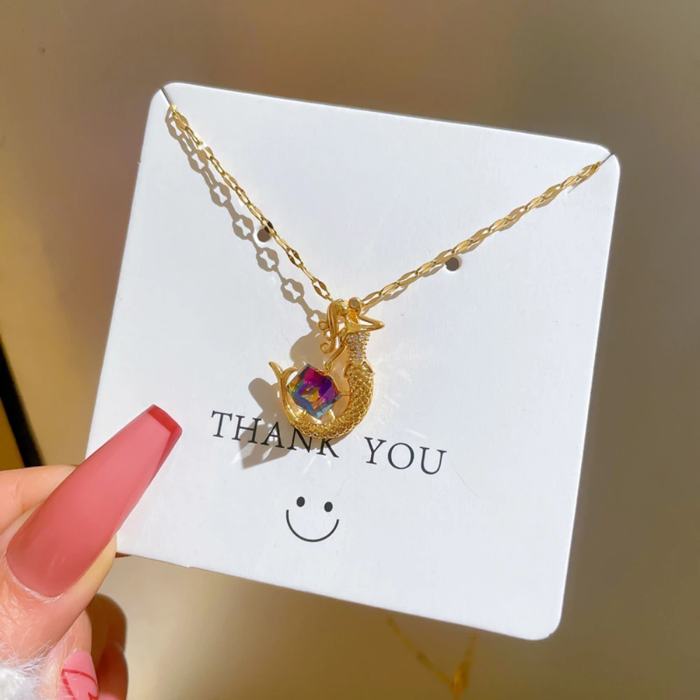 Trendy Mermaid Colorful Stone Micro-set Necklace Female Small Fresh Minimalist Net Red Clavicle Chain
Trendy Mermaid Colorful Stone Micro-set Necklace Female Small Fresh Minimalist Net Red Clavicle Chain