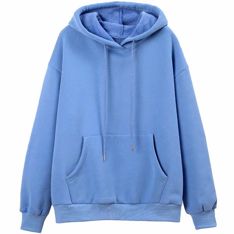 Women Hoodies Sweatshirts Big Size Coat Sky blue Simple Students Loose All-match Velvet Thick Pullovers 2020 Autumn Winter New
Women Hoodies Sweatshirts Big Size Coat Sky blue Simple Students Loose All-match Velvet Thick Pullovers 2020 Autumn Winter New