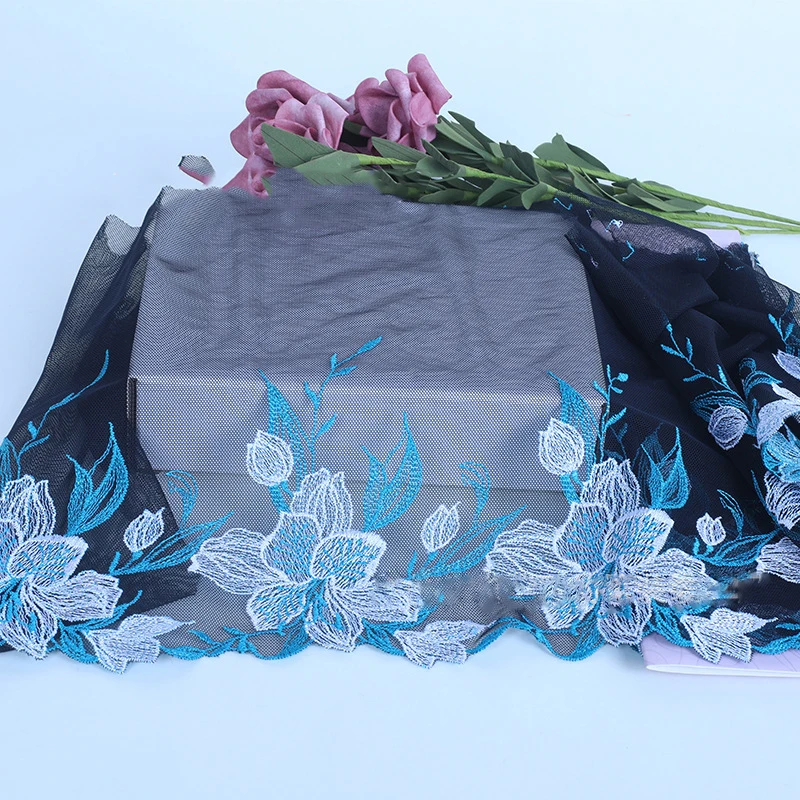 10Yards Flower Embroidered Mesh Lace Trimmings Dress Accessories Black Tulle Lace Edge Ribbon Sewing Crafts Fabrics 25cm
10Yards Flower Embroidered Mesh Lace Trimmings Dress Accessories Black Tulle Lace Edge Ribbon Sewing Crafts Fabrics 25cm