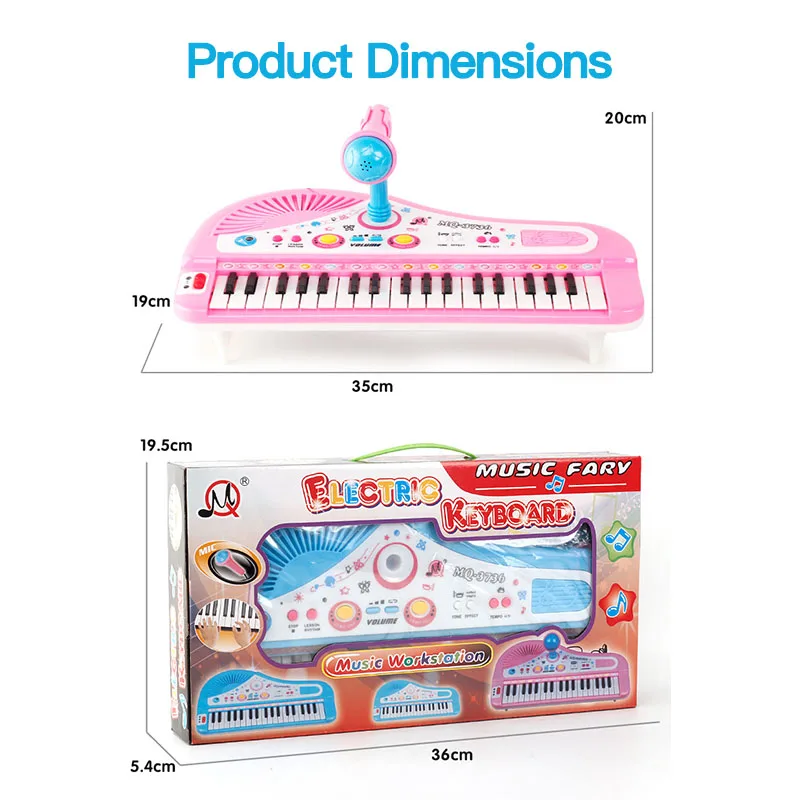 37 Keys Mini Electronic Organ Musical Piano Teaching Keyboard With Microphone Educational Toys For Kids Musical Instrument
37 Keys Mini Electronic Organ Musical Piano Teaching Keyboard With Microphone Educational Toys For Kids Musical Instrument
