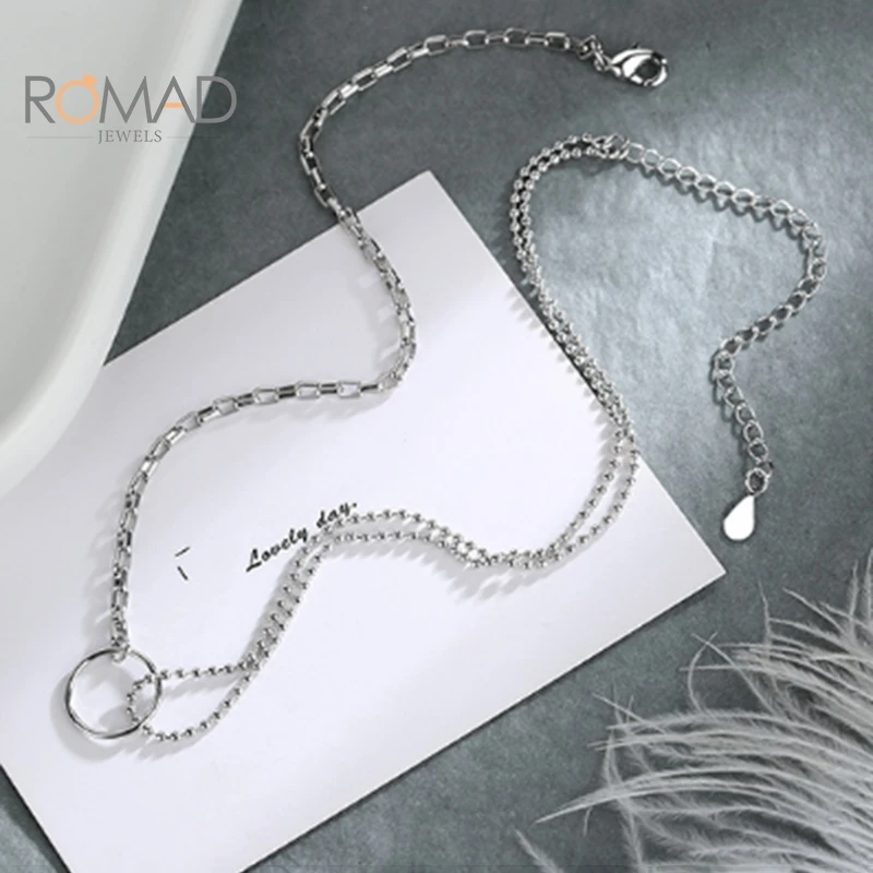ROMAD Double Layer Circle Necklace For Women Asymmetric Geometric Clavicle Chain Necklace Collares 2020 New Fashion Jewelry
ROMAD Double Layer Circle Necklace For Women Asymmetric Geometric Clavicle Chain Necklace Collares 2020 New Fashion Jewelry