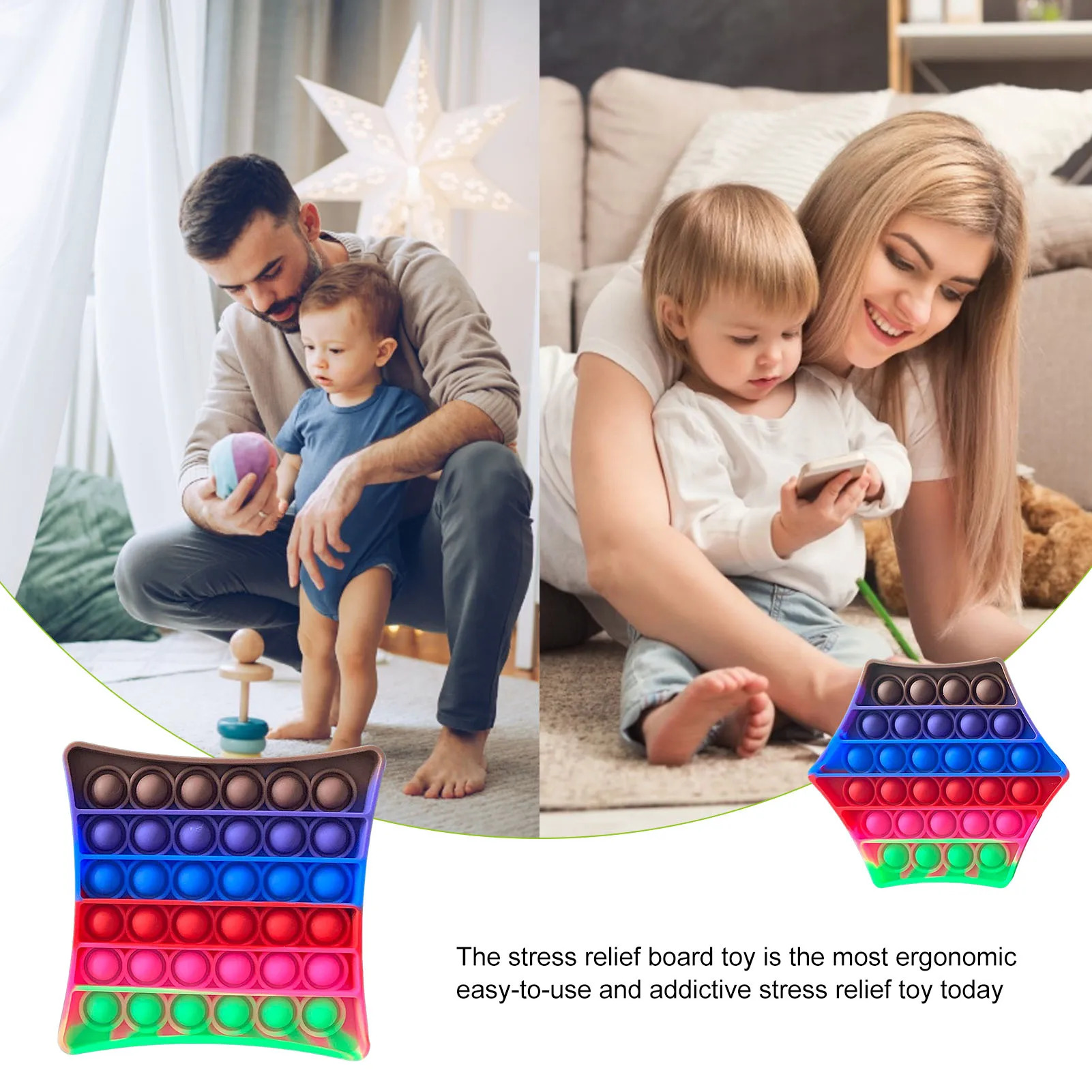 Bubble Sensory Toy Desktop Fidget Toys Adult Stress Relief Push Bubble Sensory Toys Kids Educational Decompression Toy