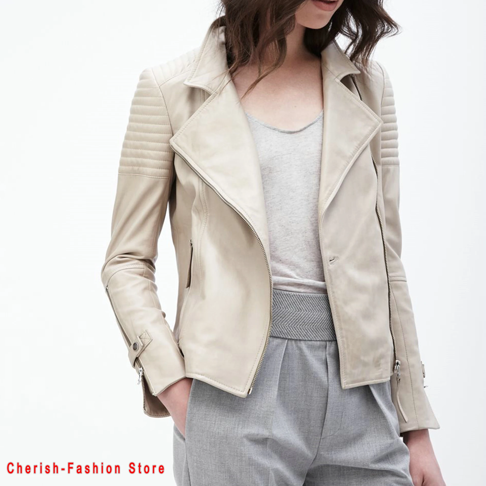 2020 New Fashion Women Spring Autumn Soft Faux Leather Jackets Lady Motorcyle Zippers Biker Beige Coats Black Outerwear Hot Sale
2020 New Fashion Women Spring Autumn Soft Faux Leather Jackets Lady Motorcyle Zippers Biker Beige Coats Black Outerwear Hot Sale