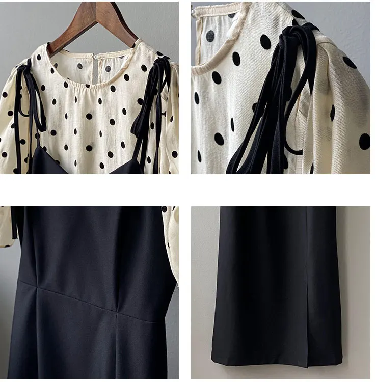 2021 Summer Dress Patchwork Long Dress Women Casual Slim Dot Black Dress Vintage Boho Split Hem Dress Vestidos Femme Streetwear
2021 Summer Dress Patchwork Long Dress Women Casual Slim Dot Black Dress Vintage Boho Split Hem Dress Vestidos Femme Streetwear