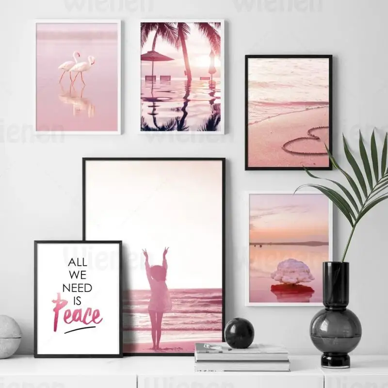 Wall Art Canvas Painting Pink Beach Girl Flamingo Palm Tree Quotes Nordic Posters and Prints Wall Pictures for Living Room Decor
Wall Art Canvas Painting Pink Beach Girl Flamingo Palm Tree Quotes Nordic Posters and Prints Wall Pictures for Living Room Decor