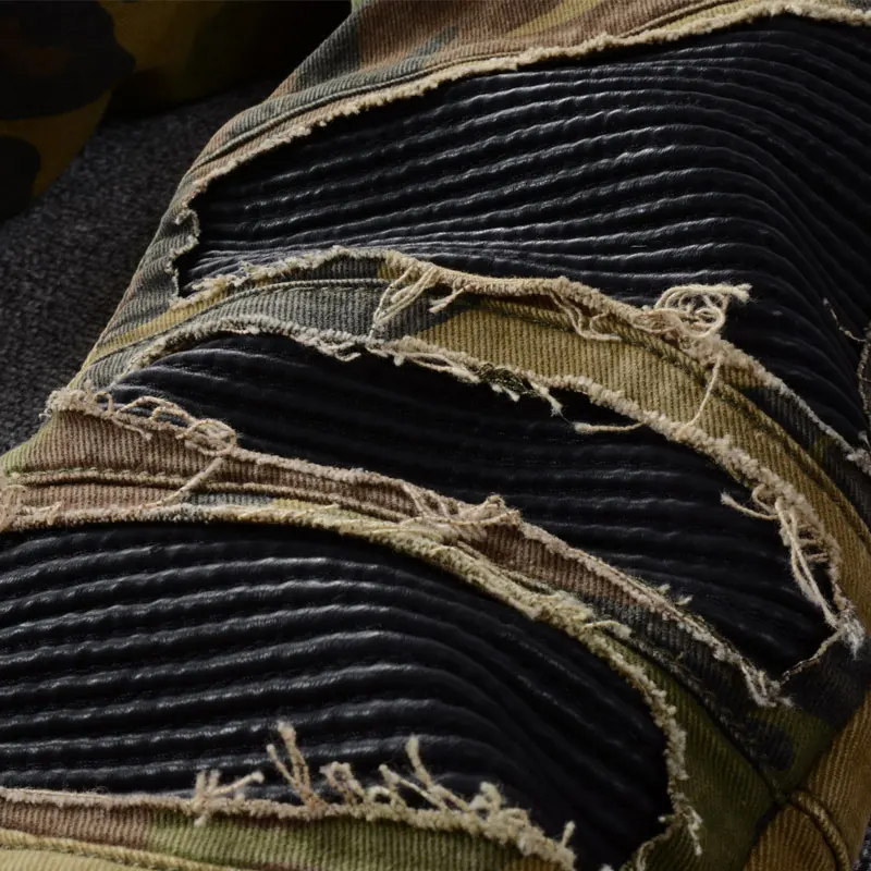 European American Street Fashion Men Jeans Slim Fit Camouflage Ripped Biker Jeans Men Patches Designer Hip Hop Denim Punk Pants
European American Street Fashion Men Jeans Slim Fit Camouflage Ripped Biker Jeans Men Patches Designer Hip Hop Denim Punk Pants