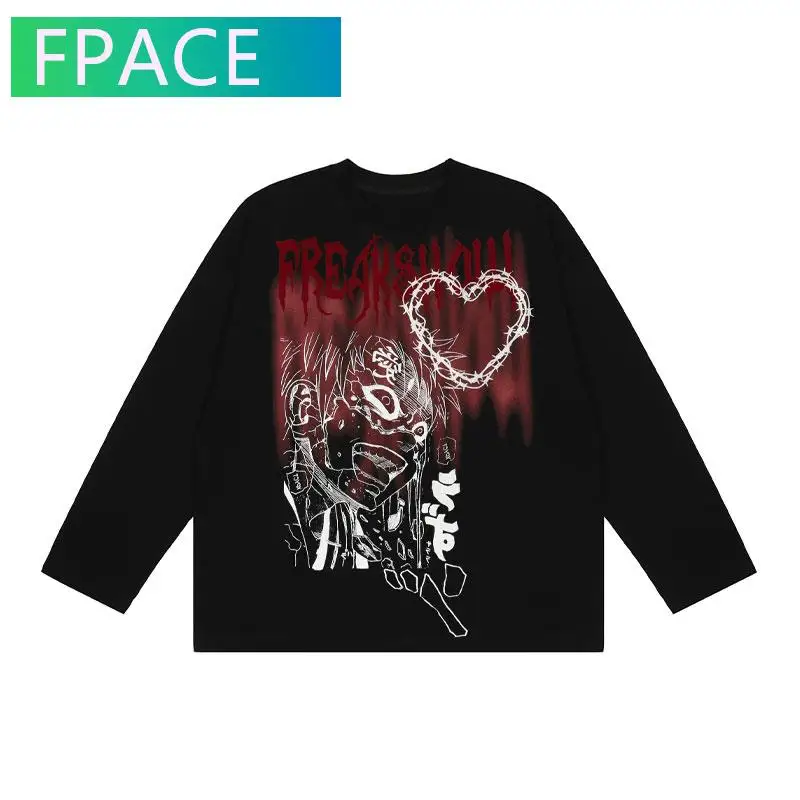 FPACE Tshirts Streetwear Japanese Anime Cartoon Heart Print Punk Rock Gothic Long Sleeve Tees Shirts Harajuku Cotton Tops
FPACE Tshirts Streetwear Japanese Anime Cartoon Heart Print Punk Rock Gothic Long Sleeve Tees Shirts Harajuku Cotton Tops