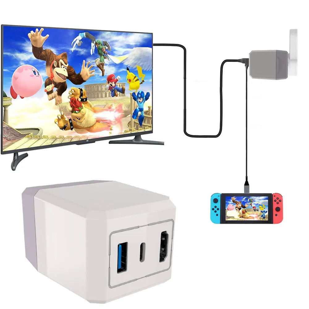For Nintendo Switch NS Game Console Charger Dock Base Adapter USB 3.0 Type C HDMI TV Converter Screen Projection Holder Stand
For Nintendo Switch NS Game Console Charger Dock Base Adapter USB 3.0 Type C HDMI TV Converter Screen Projection Holder Stand