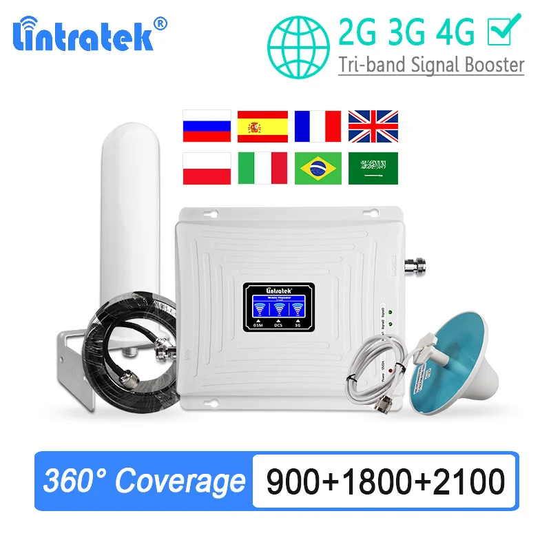 Lintratek Signal Amplifier LTE 4G Internet 360° Coverage UMTS 900 Cellular GSM Booster DCS 1800 2100 2G 3G Call Signal Repeater
Lintratek Signal Amplifier LTE 4G Internet 360° Coverage UMTS 900 Cellular GSM Booster DCS 1800 2100 2G 3G Call Signal Repeater