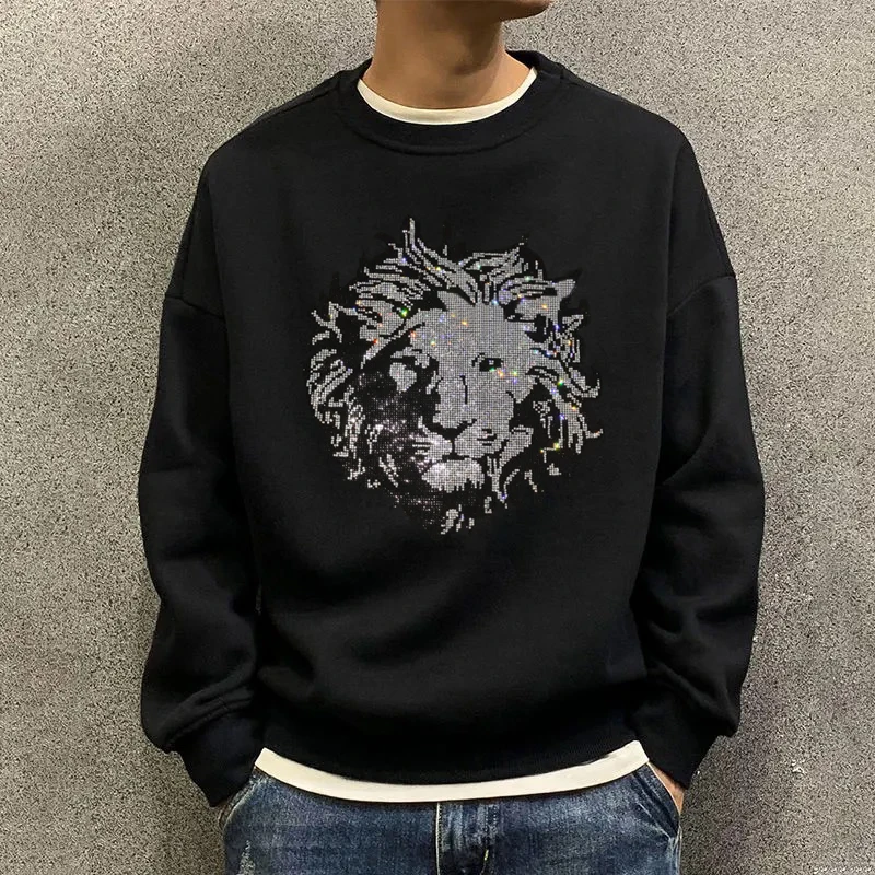 Men's Hoodie Oversize High Quality Rhinestone Shiny 5-Color Long Sleeve Pullover Hot Drill Hoody Cotton New Design
Men's Hoodie Oversize High Quality Rhinestone Shiny 5-Color Long Sleeve Pullover Hot Drill Hoody Cotton New Design
