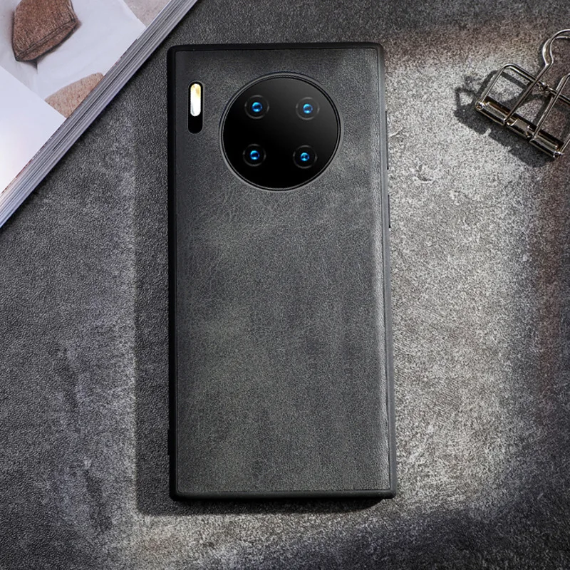 Роскошный чехол для huawei mate 30 Pro Vintga из искусственной кожи Жесткий Чехол задняя