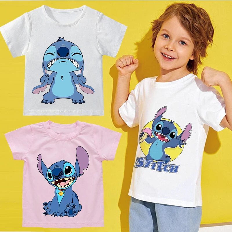 Disney Cartoon Stitch Children's T-shirt Print Fashion Baby Tees Boys Girls Children Clothes Casual Summer Unisex O-neck Top
Disney Cartoon Stitch Children's T-shirt Print Fashion Baby Tees Boys Girls Children Clothes Casual Summer Unisex O-neck Top