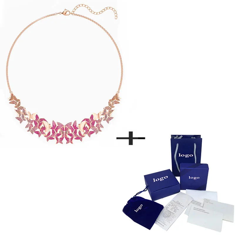 New Rose Gold Pink Butterfly Pattern Crystal Necklace Fashionable Atmosphere Lady Romantic Jewelry Exquisite Gift
New Rose Gold Pink Butterfly Pattern Crystal Necklace Fashionable Atmosphere Lady Romantic Jewelry Exquisite Gift