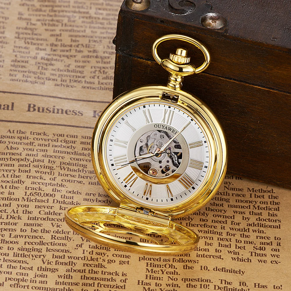 New Men's Watch Hollow Skeleton Hand Wind Mechanical Golden Pocket Watch Analog With Chain Xmas Gift For Men OYW-P08
New Men's Watch Hollow Skeleton Hand Wind Mechanical Golden Pocket Watch Analog With Chain Xmas Gift For Men OYW-P08