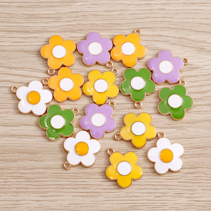 10pcs 18*20mm Romantic Mini Flower Charms for Jewelry Findings DIY 5 Color Enamel Charms Necklaces Pendants Earrings Making
10pcs 18*20mm Romantic Mini Flower Charms for Jewelry Findings DIY 5 Color Enamel Charms Necklaces Pendants Earrings Making
