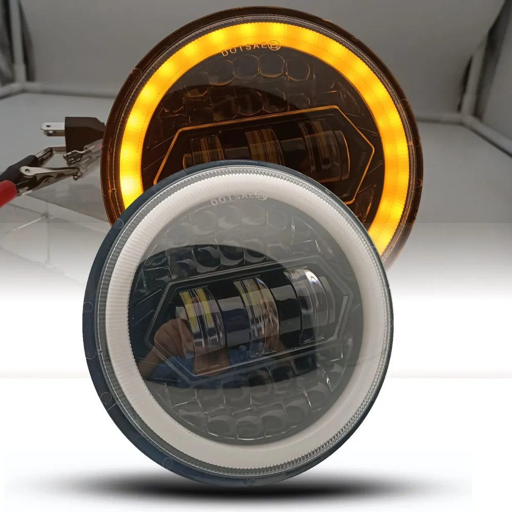 5 3/4 5.75inch LED Headlight Projector Hi Low Sealed Beam DRL Amber Turn Signal Halo Light Motorcycle Accessories
5 3/4 5.75inch LED Headlight Projector Hi Low Sealed Beam DRL Amber Turn Signal Halo Light Motorcycle Accessories