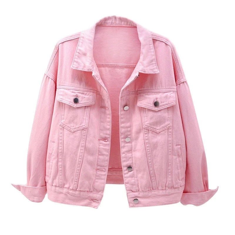 Women's plus size denim jacket spring autumn short coat pink jean jackets casual tops purple yellow white loose outerwear
Women's plus size denim jacket spring autumn short coat pink jean jackets casual tops purple yellow white loose outerwear