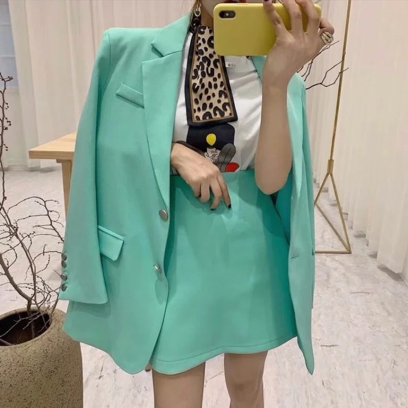 IEQJ Small Suit Short Skirt Set Female 2021 Spring And Autumn New Korean Style Fashion Temperament High Waist Two Pieces 3F0669
IEQJ Small Suit Short Skirt Set Female 2021 Spring And Autumn New Korean Style Fashion Temperament High Waist Two Pieces 3F0669