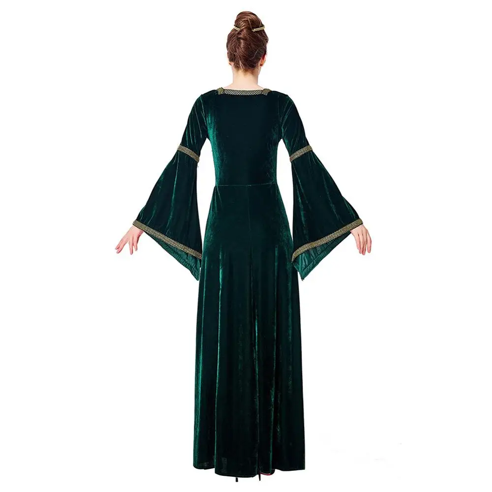Medieval Costume Women Retro Vintage Dress Renaissance Gothic Dark Green Long Sleeve Dress Halloween Evening Costumes
Medieval Costume Women Retro Vintage Dress Renaissance Gothic Dark Green Long Sleeve Dress Halloween Evening Costumes