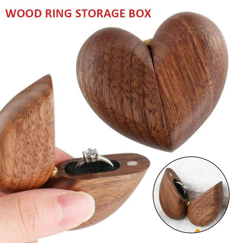 Heart Walnut Wood Ring Box Proposal Engagement Wedding Jewelry Wooden Cases Wooden Ring Box Decorative Jewelry Box Gift
Heart Walnut Wood Ring Box Proposal Engagement Wedding Jewelry Wooden Cases Wooden Ring Box Decorative Jewelry Box Gift