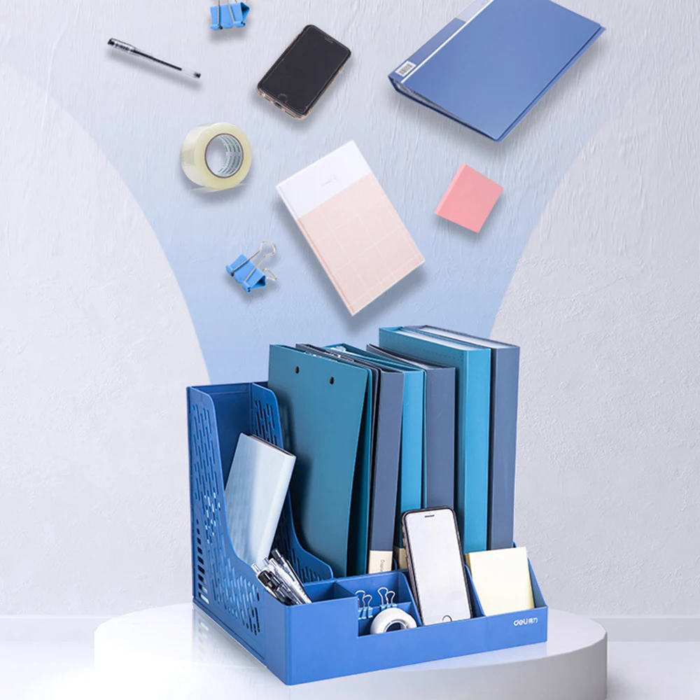 Deli Large Capacity Thickened Folder Storage Box Pen Holder Multi-layer File Rack Book Stand Office Supplies File Storage Basket
Deli Large Capacity Thickened Folder Storage Box Pen Holder Multi-layer File Rack Book Stand Office Supplies File Storage Basket