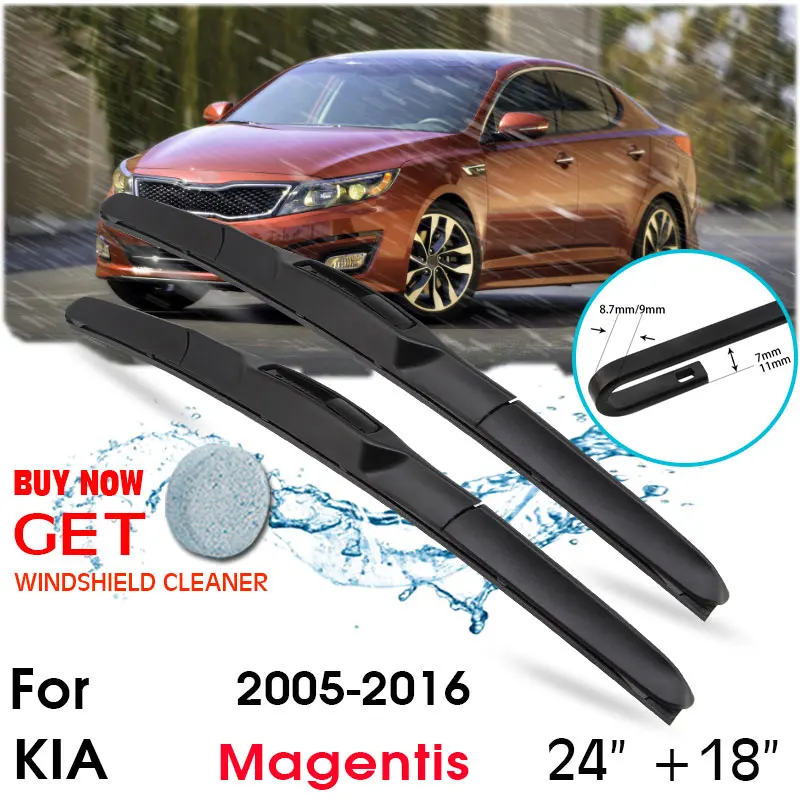 Car Wiper Blade Front Window Windshield Rubber Silicon Refill Wipers For KIA Magentis 2005-2016 LHD/RHD 24"+18" Car Accessories
Car Wiper Blade Front Window Windshield Rubber Silicon Refill Wipers For KIA Magentis 2005-2016 LHD/RHD 24"+18" Car Accessories