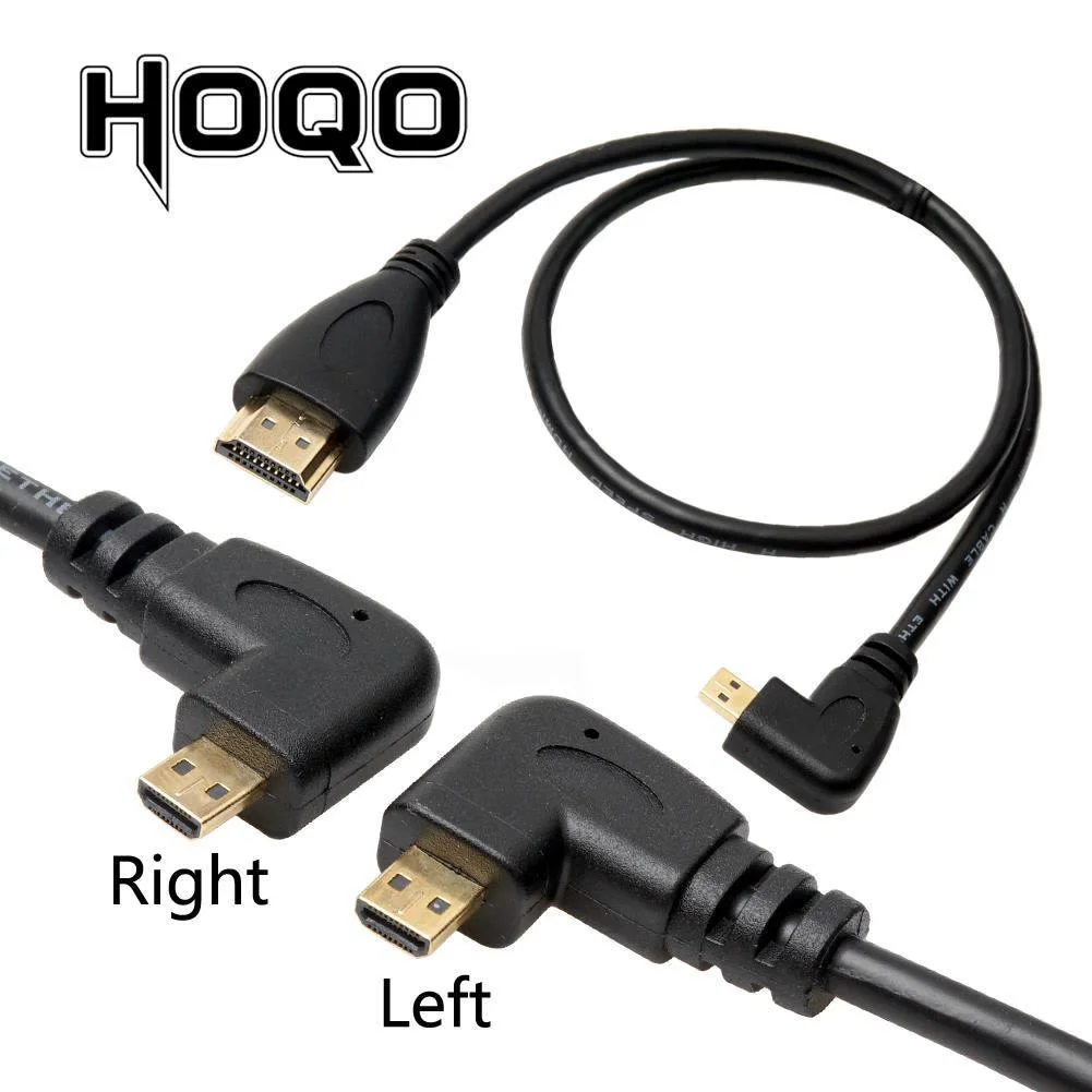 

90 Degree Micro HDMI to HDMI-compatible UP/Left/Right Angle Micro HDMI Cable for Digital camera Sony a6400 GH4 tablet 50cm/150cm