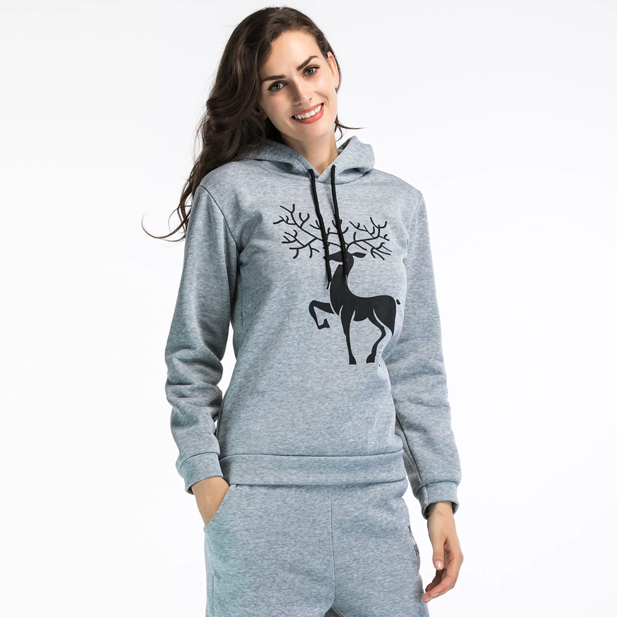 High quality women's printed long-sleeved hoodie new winter design for Christmas Elk printed pocket casual hoodie
High quality women's printed long-sleeved hoodie new winter design for Christmas Elk printed pocket casual hoodie