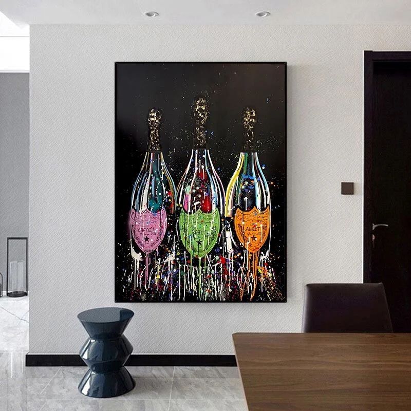 Pop Art Bottle Graffiti Canvas Painting Abstract Limited Champagne Bottle Posters and Print Cuadros Wall Art for Home Wall Decor
Pop Art Bottle Graffiti Canvas Painting Abstract Limited Champagne Bottle Posters and Print Cuadros Wall Art for Home Wall Decor