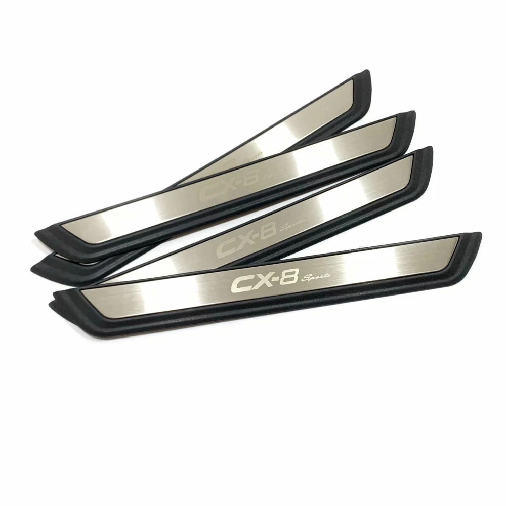 For Mazda CX8 CX-8 2017-2018 2019 2020 Stainless Steel Side Door Sill Scuff Plate Guards Cover Trim Door Sill Pedals Car Styling 
For Mazda CX8 CX-8 2017-2018 2019 2020 Stainless Steel Side Door Sill Scuff Plate Guards Cover Trim Door Sill Pedals Car Styling