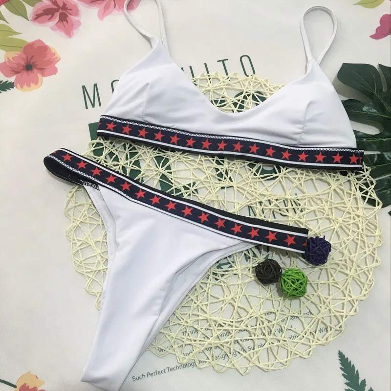 2020 New Solid-color Bikini Five-point Star Ribbon Stitched Swimsuit Women's Swimwear Bikini Bikini Bikini Bikini
2020 New Solid-color Bikini Five-point Star Ribbon Stitched Swimsuit Women's Swimwear Bikini Bikini Bikini Bikini