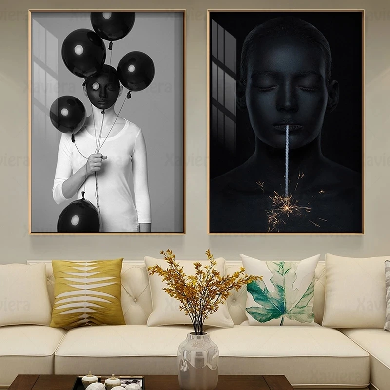 Black and White Abstract Woman Balloon Firework Canvas Painting Nordic Poster Wall Pictures for Living Room Bedside Home Decor
Black and White Abstract Woman Balloon Firework Canvas Painting Nordic Poster Wall Pictures for Living Room Bedside Home Decor
