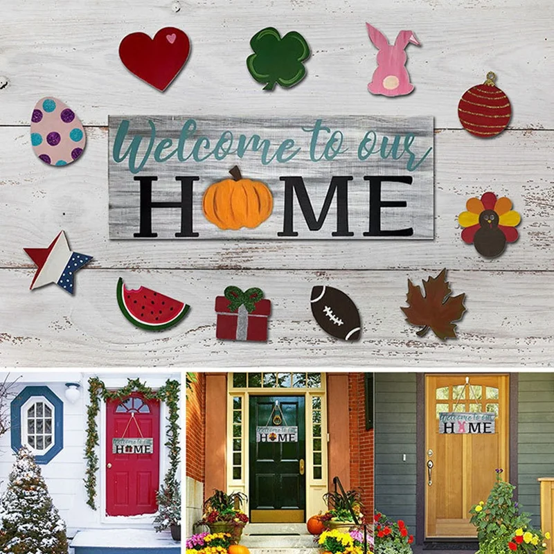 Interchangeable Welcome Sign For Front Door Decor- Wooden Hanging Sign Holiday Icons For Front Porch Home Decorations
Interchangeable Welcome Sign For Front Door Decor- Wooden Hanging Sign Holiday Icons For Front Porch Home Decorations