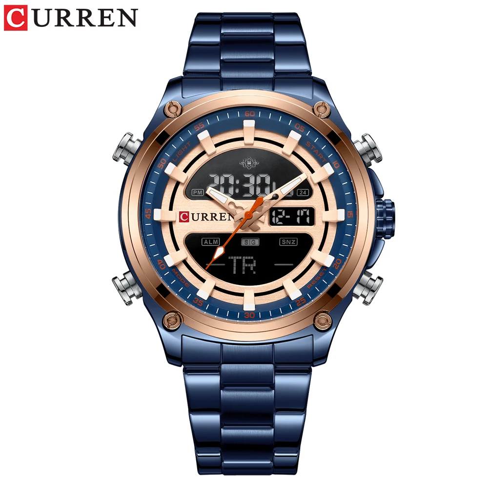 CURREN Top Brand Men Military Sport Watches Mens LED Analog Digital Watch Male Stainless Quartz Clock Relogio Masculino |