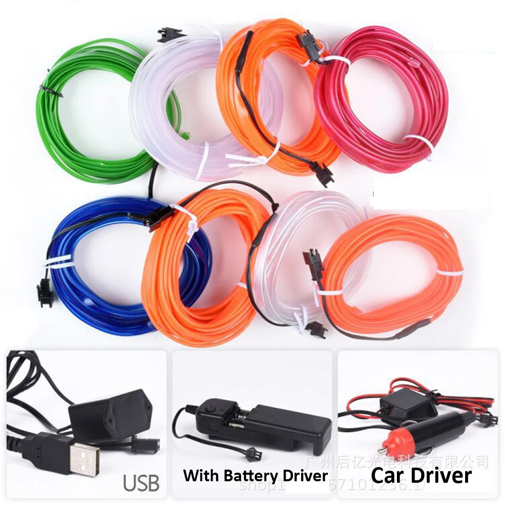 1-5M EL Wire DIY Flexible Neon Light Rope Tube Waterproof LED String Light For Party Dance Car Decoration Battery USB Driver
1-5M EL Wire DIY Flexible Neon Light Rope Tube Waterproof LED String Light For Party Dance Car Decoration Battery USB Driver