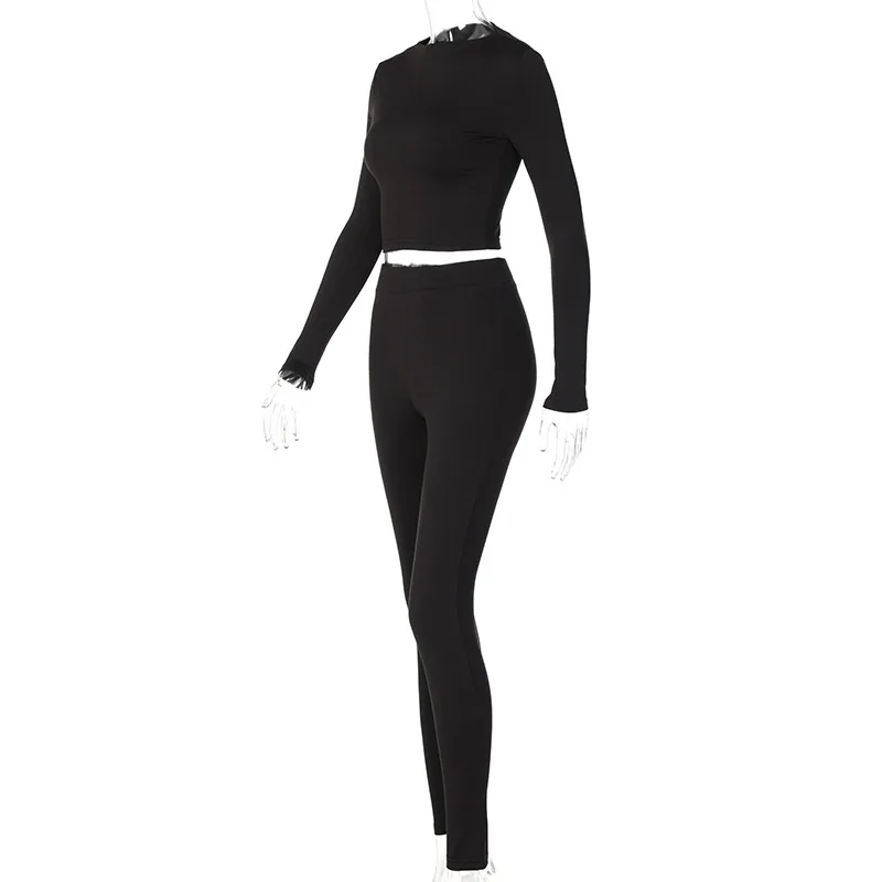 Women's Sportswear 2 Piece Set Solid Color Long Sleeve Elastic Crop Top And Tight-fitting Pant Outfit
Women's Sportswear 2 Piece Set Solid Color Long Sleeve Elastic Crop Top And Tight-fitting Pant Outfit