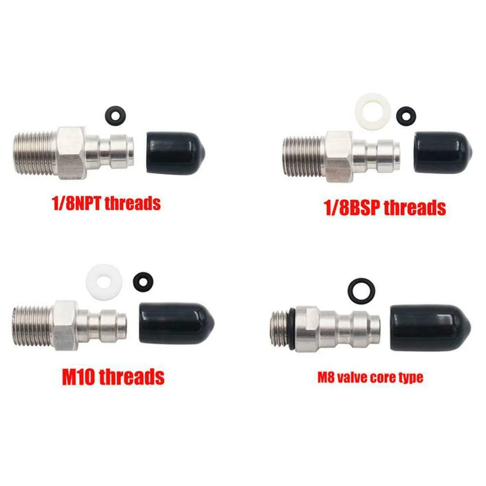 PCP 8mm Male Quick Head Connection 1/8 NPT 1/8BSPP M10 M8 One Way Foster Stainless Steel Fill Nipple With Gasket Dust Cap O-ring
PCP 8mm Male Quick Head Connection 1/8 NPT 1/8BSPP M10 M8 One Way Foster Stainless Steel Fill Nipple With Gasket Dust Cap O-ring