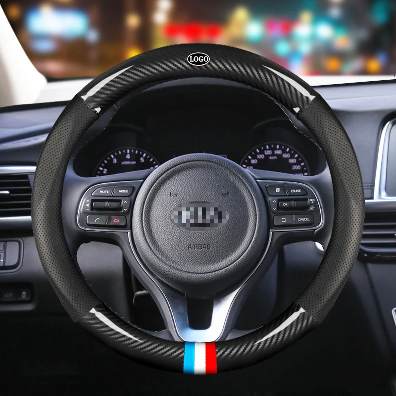 Car Carbon Fiber Steering Wheel Cover 38cm for Kia All Models KX3 KX5 KX7 Stinger Soluto Auto Interior Accessories Car styling
Car Carbon Fiber Steering Wheel Cover 38cm for Kia All Models KX3 KX5 KX7 Stinger Soluto Auto Interior Accessories Car styling