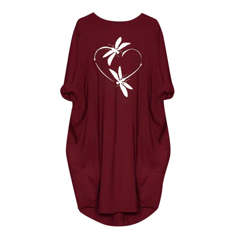 New Arrival Women Fall Dress Loose Casual Pocket Dragonfly Print Clothing Fashion Female Street Wear Half Sleeve Dresses
New Arrival Women Fall Dress Loose Casual Pocket Dragonfly Print Clothing Fashion Female Street Wear Half Sleeve Dresses