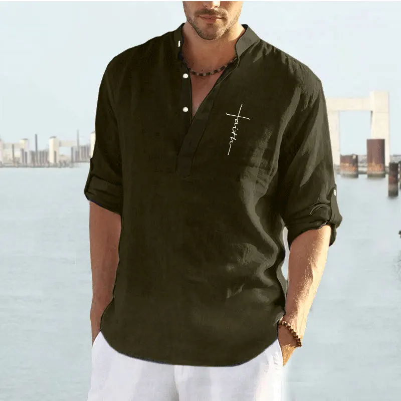 2021 new men's casual cotton and linen long embroidered sleeve shirt cotton and linen loose summer casual handsome male shirt co
2021 new men's casual cotton and linen long embroidered sleeve shirt cotton and linen loose summer casual handsome male shirt co