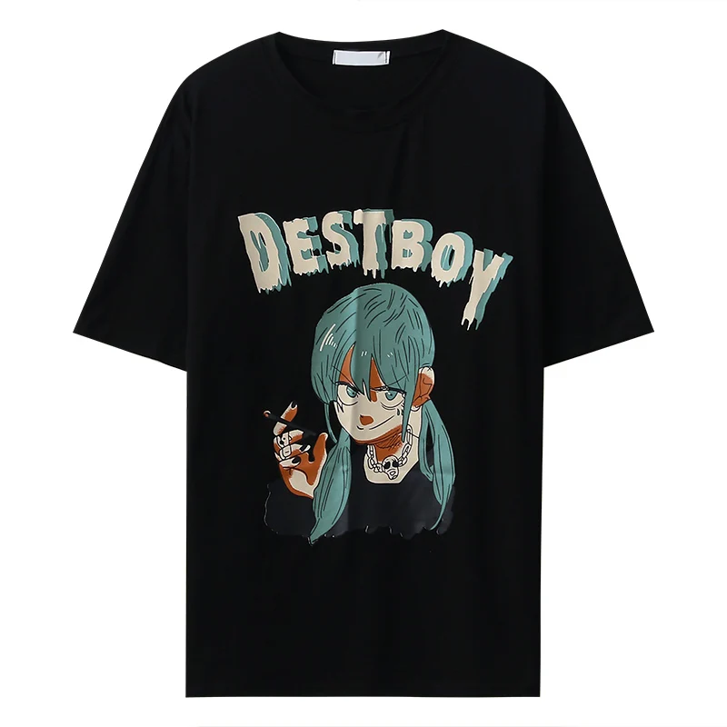 WHOHOLL 2021 Summer Couples T-shirts Man Women Gothic Letters Cartoon Girl Print T-shirt Short Sleeve Loose Top Tshirts
WHOHOLL 2021 Summer Couples T-shirts Man Women Gothic Letters Cartoon Girl Print T-shirt Short Sleeve Loose Top Tshirts